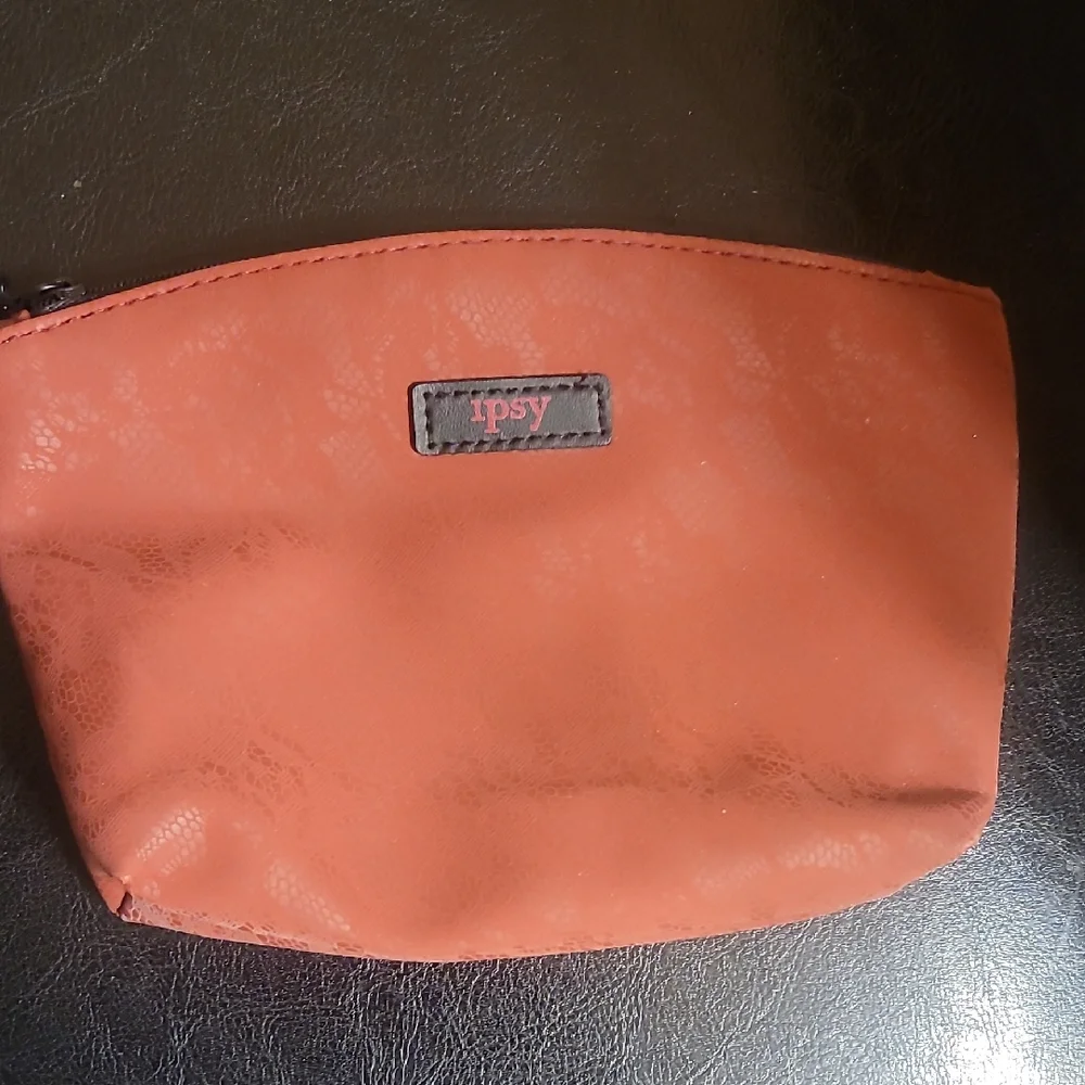 ipsy Coral-Orange Makeup Pouch